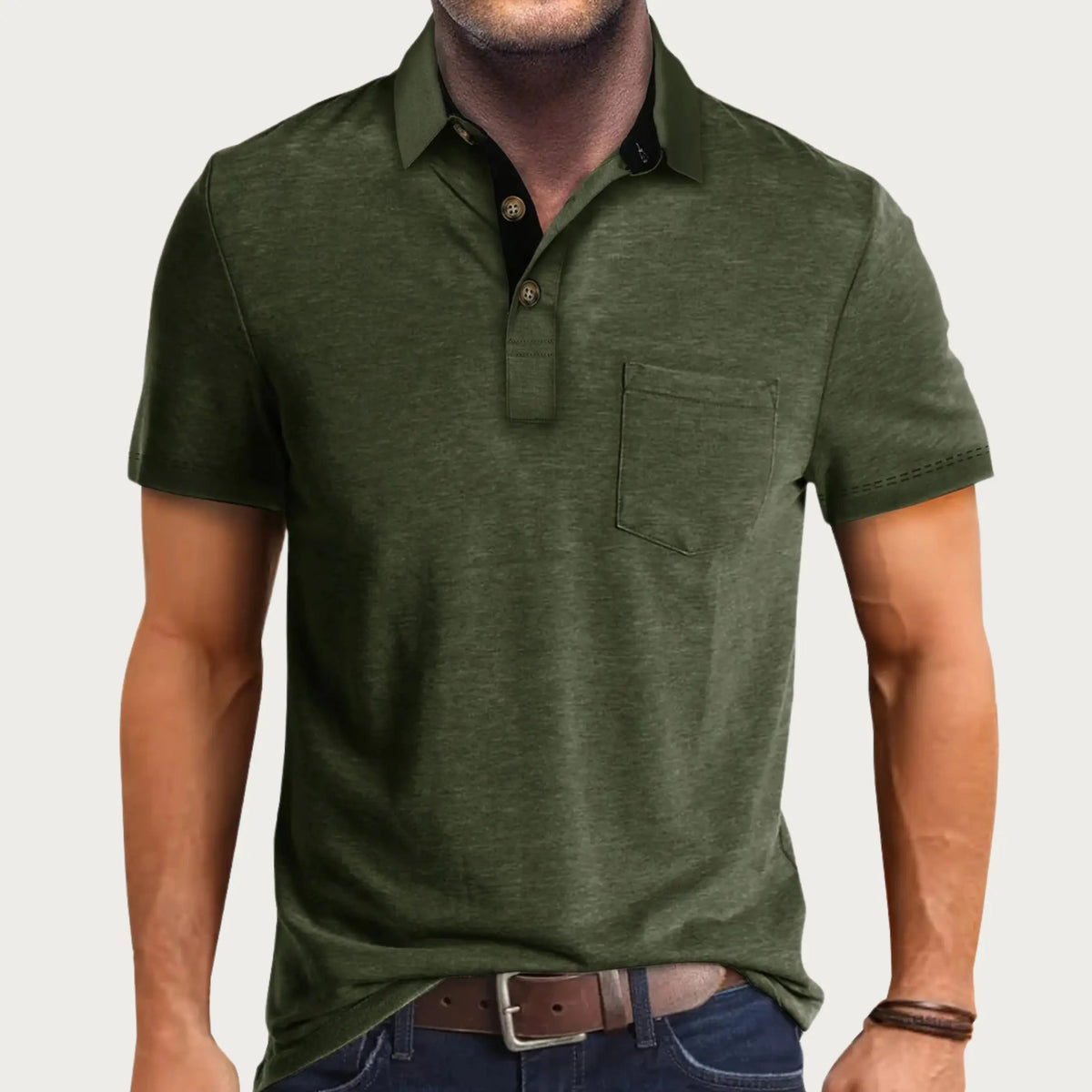 Polo Homme à Manches Courtes Classique Décontracté Confort