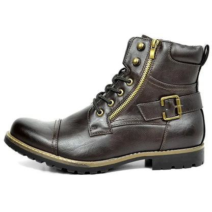 Gijs™ Bottes en Cuir Robustes pour Hommes avec Boucle et Lacets