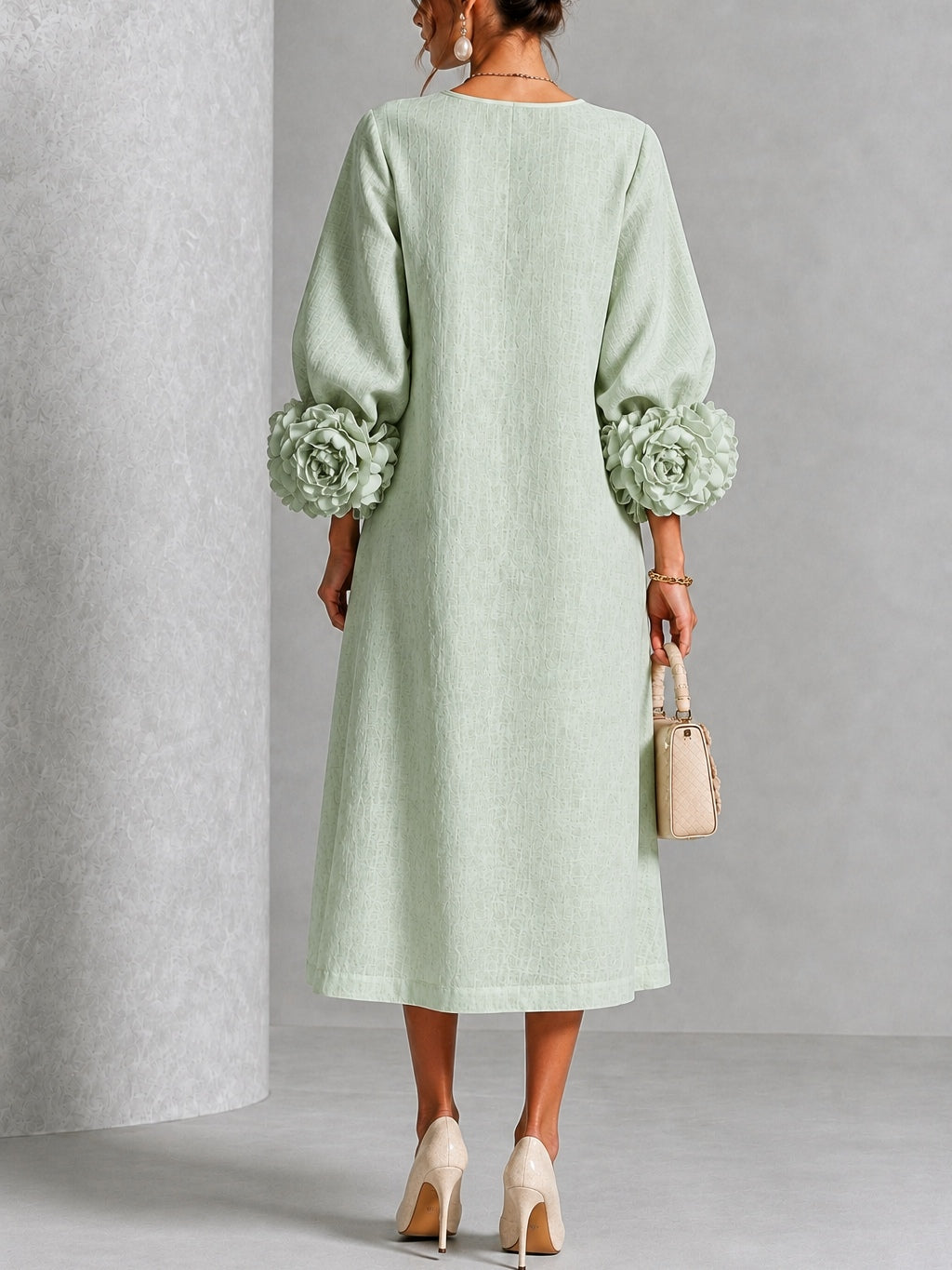 Sienna | Robe Midi à Manchettes Fleuries