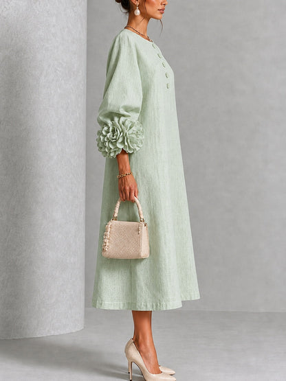 Sienna | Robe Midi à Manchettes Fleuries