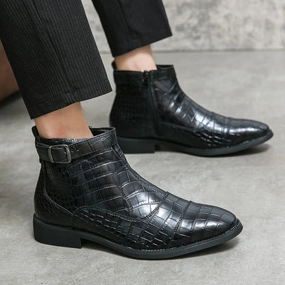 Ivo™ Luxe Bottines Croco-Patron pour Hommes