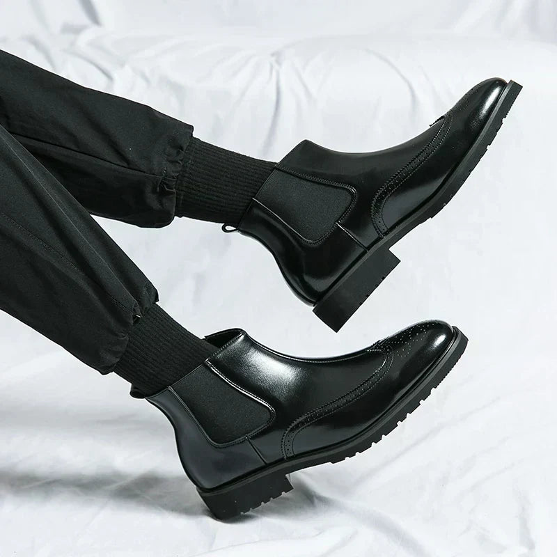 Fabian™ Bottines Chelsea Brillantes pour Hommes