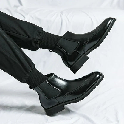 Fabian™ Bottines Chelsea Brillantes pour Hommes