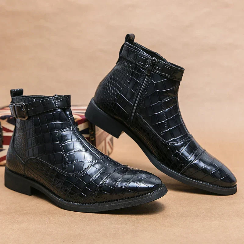 Ivo™ Luxe Bottines Croco-Patron pour Hommes