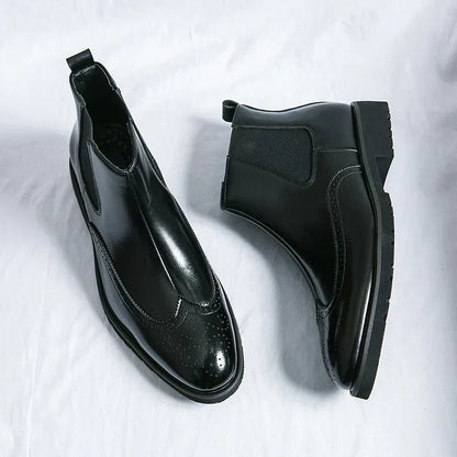 Fabian™ Bottines Chelsea Brillantes pour Hommes