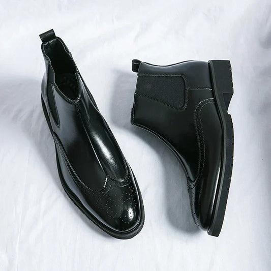 Fabian™ Bottines Chelsea Brillantes pour Hommes