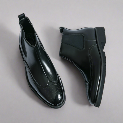 Fabian™ Bottines Chelsea Brillantes pour Hommes