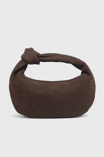 Sac à main moyen tissé lilas avec détails de nœuds