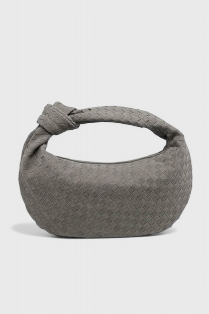 Sac à main moyen tissé lilas avec détails de nœuds