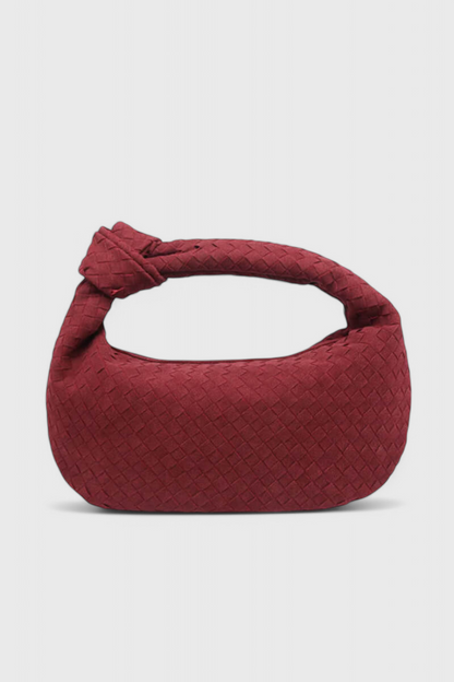 Sac à main moyen tissé lilas avec détails de nœuds