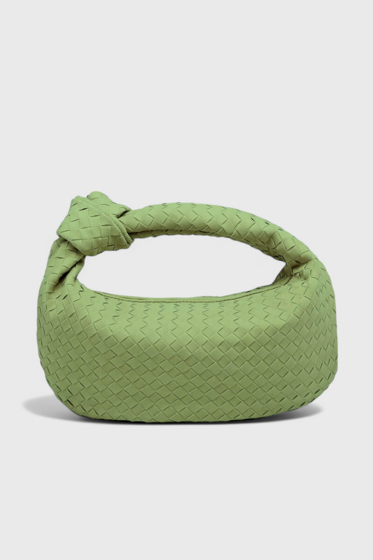 Sac à main moyen tissé lilas avec détails de nœuds