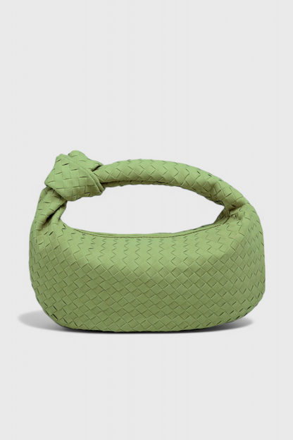 Sac à main moyen tissé lilas avec détails de nœuds