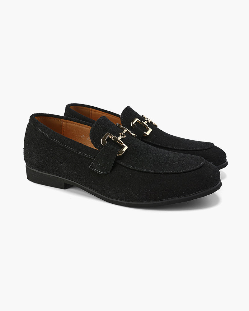 Elias | Mocassins pour hommes en daim avec un détail métallique chic
