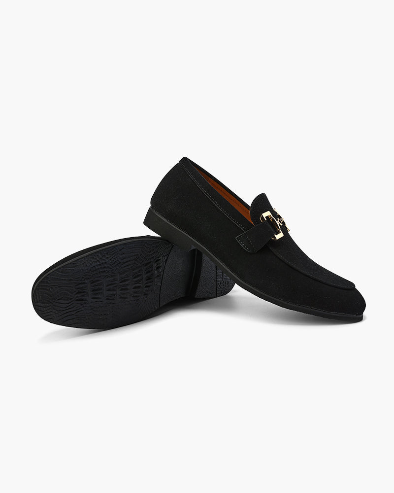 Elias | Chausson pour homme en daim avec un élégant détail métallique