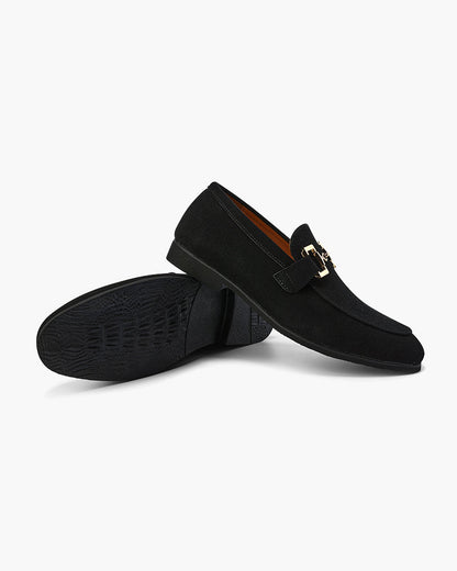 Elias | Mocassins pour hommes en daim avec un détail métallique chic