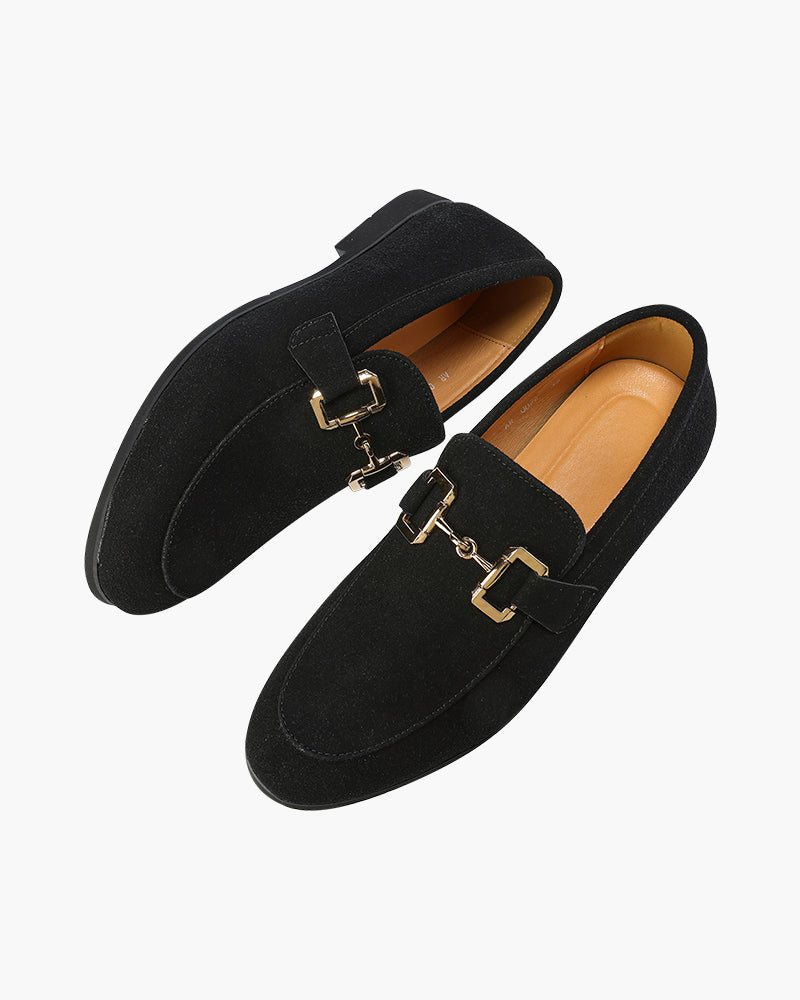 Elias | Mocassins pour hommes en daim avec un détail métallique chic
