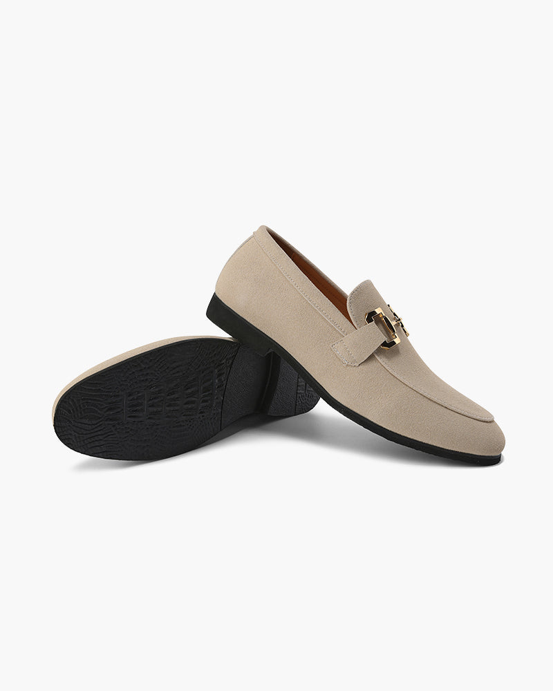 Elias | Mocassins pour hommes en daim avec un détail métallique chic