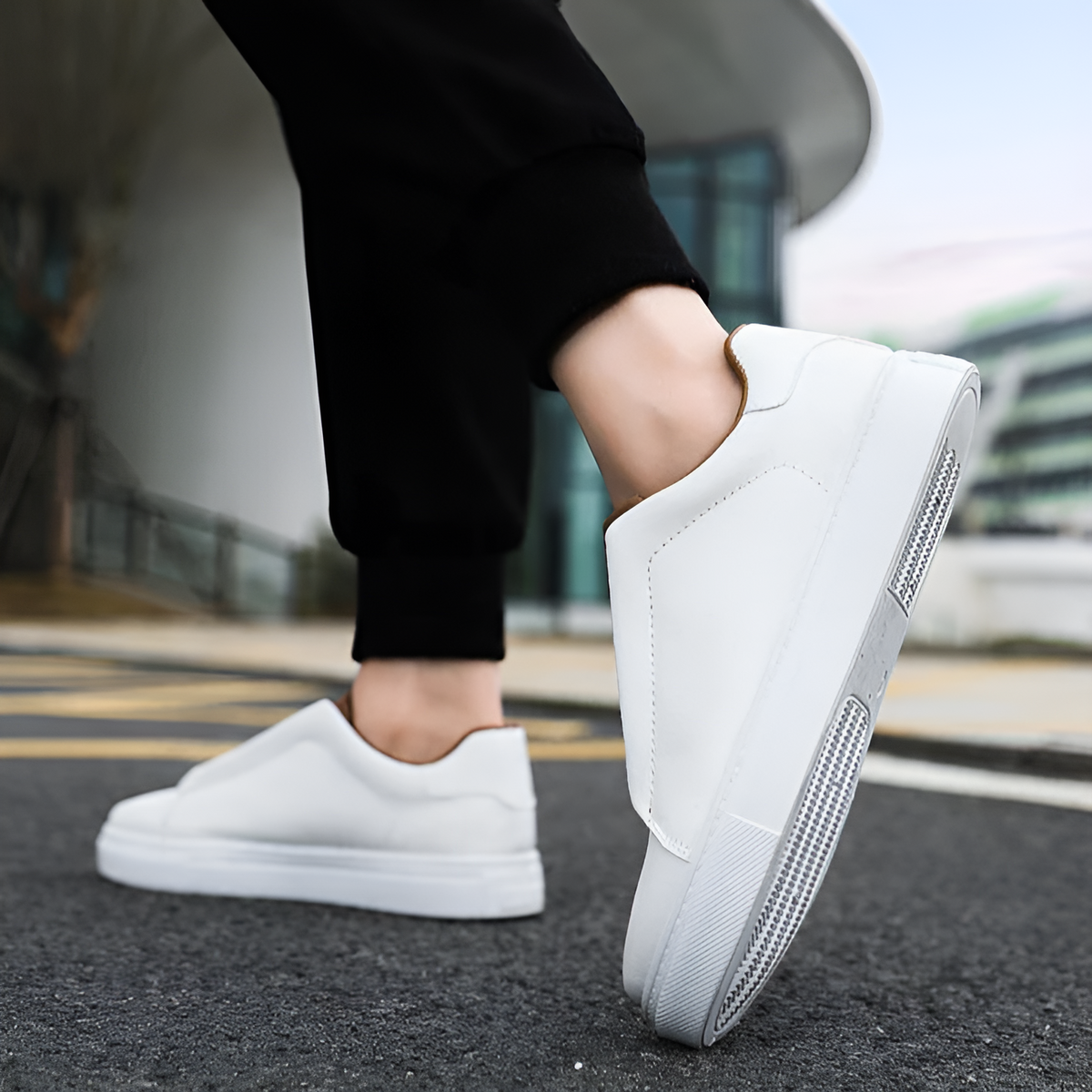 Alexander | Baskets blanches pour hommes en cuir de haute qualité