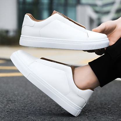 Alexander | Baskets blanches pour hommes en cuir de haute qualité