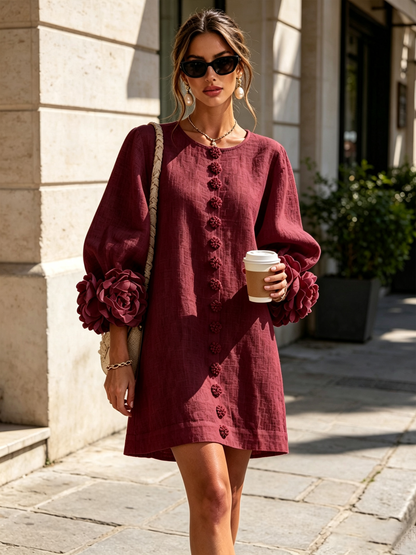 Camellia | Mini-Robe à Manchettes Rosette