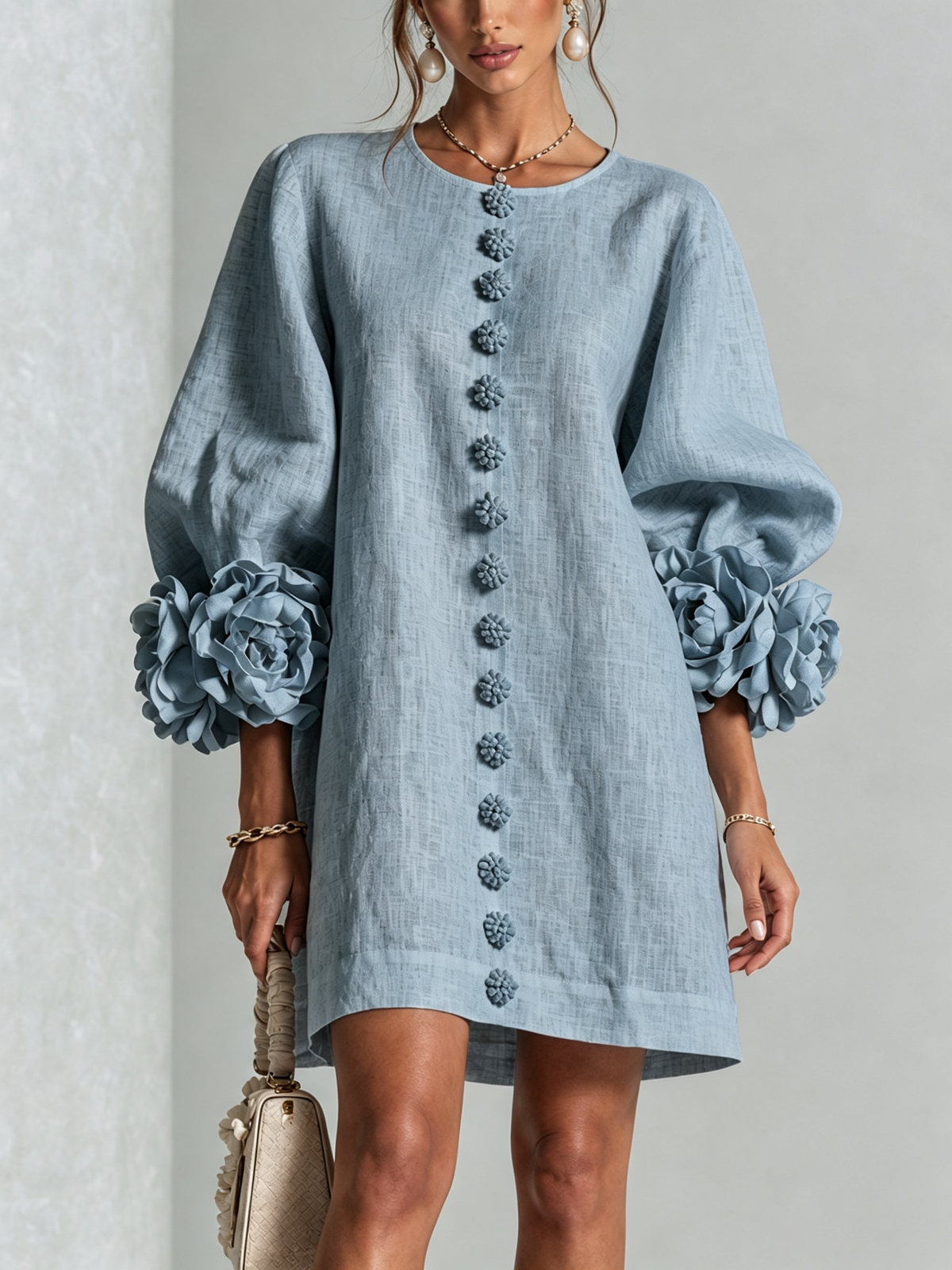 Cleo | Mini-Robe à Finitions Florales