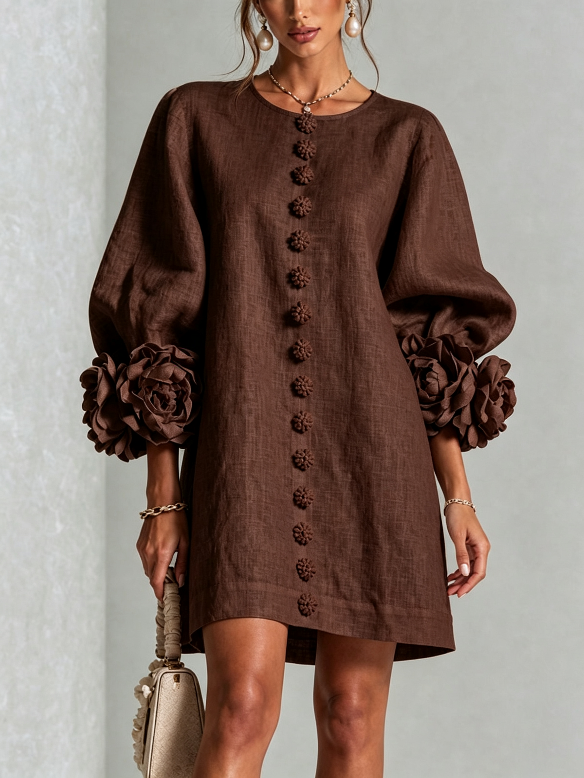 Gabrielle | Mini-Robe à Manchettes Rosette