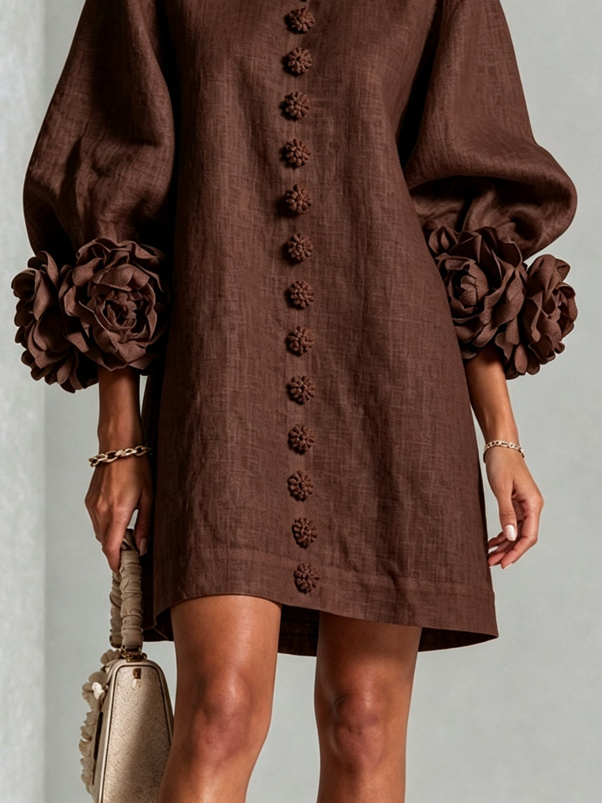 Gabrielle | Mini-Robe à Manchettes Rosette