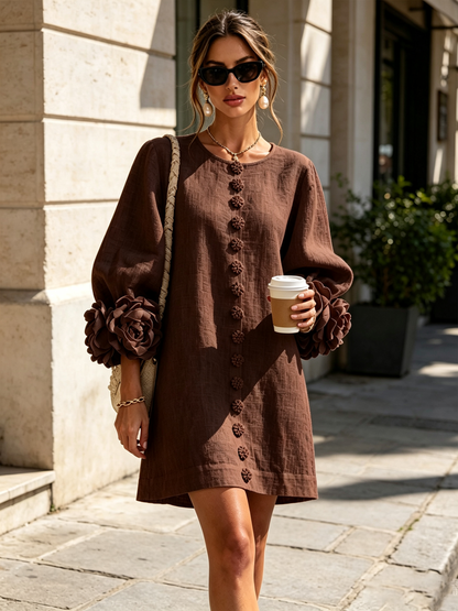 Gabrielle | Mini-Robe à Manchettes Rosette