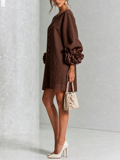 Gabrielle | Mini-Robe à Manchettes Rosette