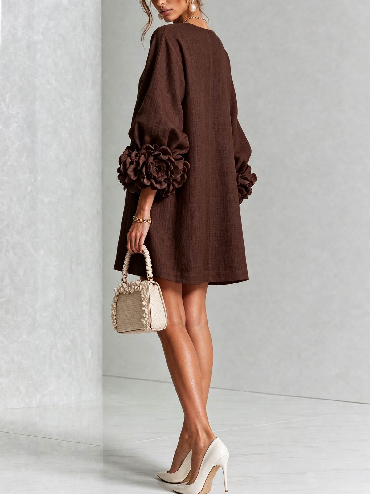 Gabrielle | Mini-Robe à Manchettes Rosette
