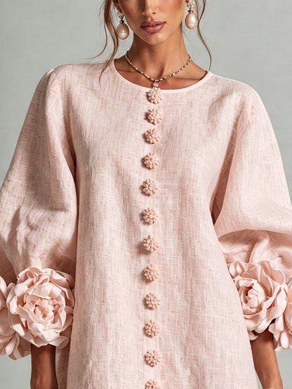 Flora | Mini-Robe Statement à Finitions Florales