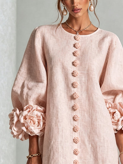 Flora | Mini-Robe Statement à Finitions Florales