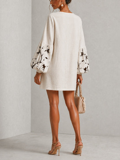 Waverly | Mini-Robe Fleurie à Manches Bouffantes