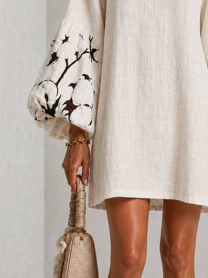 Waverly | Mini-Robe Fleurie à Manches Bouffantes