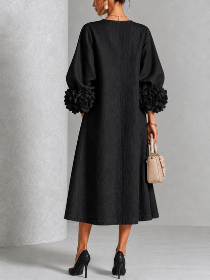 Adriana | Robe Midi à Manchettes Fleuries