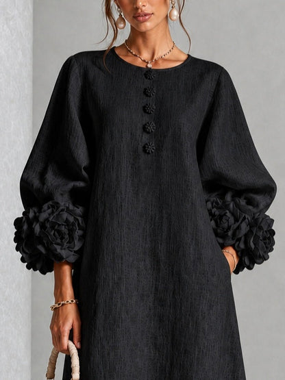 Adriana | Robe Midi à Manchettes Fleuries