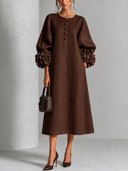 Beverly | Robe Midi à Manchettes Rosette