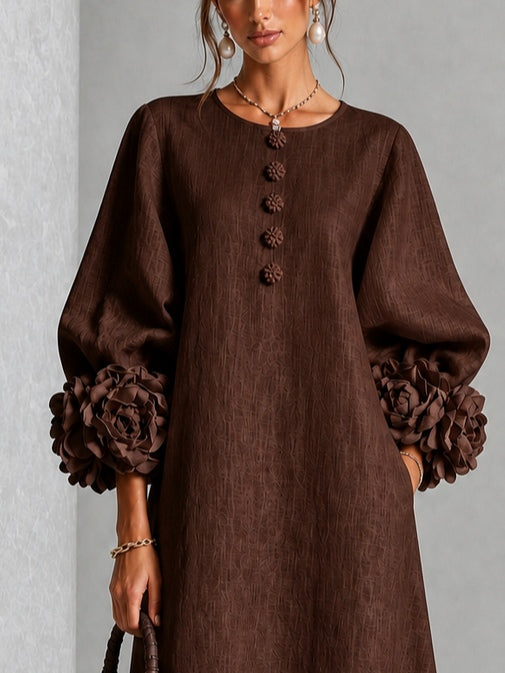 Beverly | Robe Midi à Manchettes Rosette