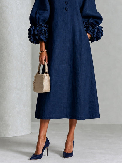 Danica | Robe Midi à Manchettes Fleuries