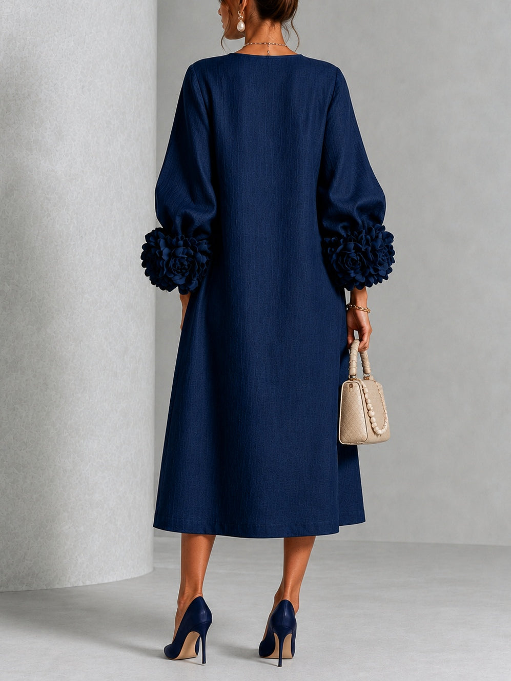 Danica | Robe Midi à Manchettes Fleuries