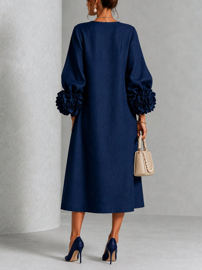 Danica | Robe Midi à Manchettes Fleuries