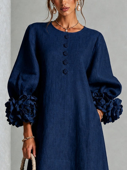 Danica | Robe Midi à Manchettes Fleuries