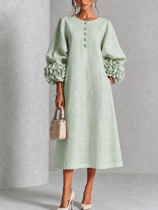 Sienna | Robe Midi à Manchettes Fleuries