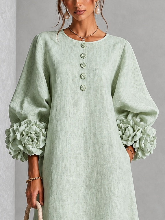 Sienna | Robe Midi à Manchettes Fleuries