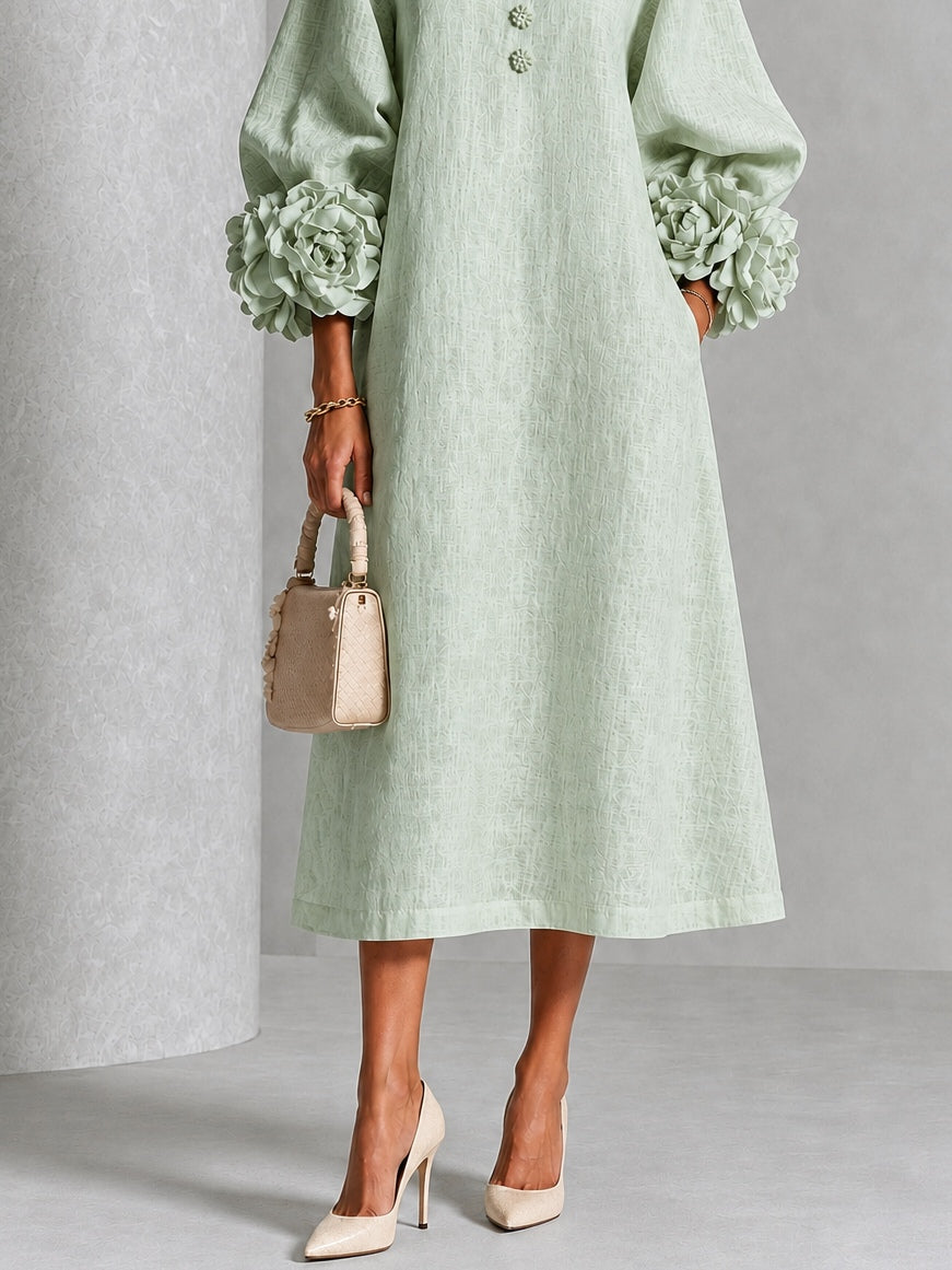 Sienna | Robe Midi à Manchettes Fleuries