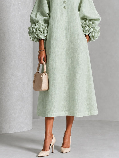 Sienna | Robe Midi à Manchettes Fleuries