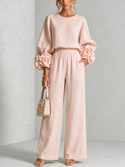 Carys | Ensemble Deux Pièces à Manchettes Fleuries