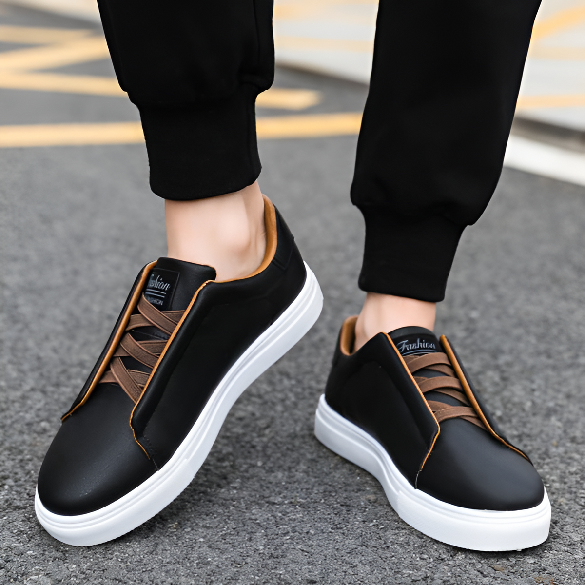 Alexander | Baskets blanches pour hommes en cuir de haute qualité