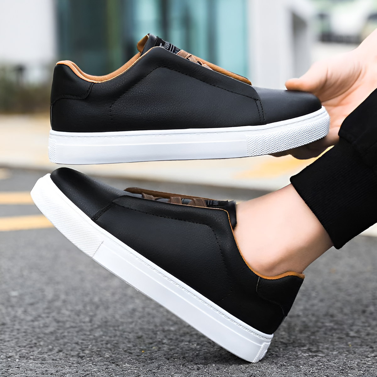 Alexander | Baskets blanches pour hommes en cuir de haute qualité