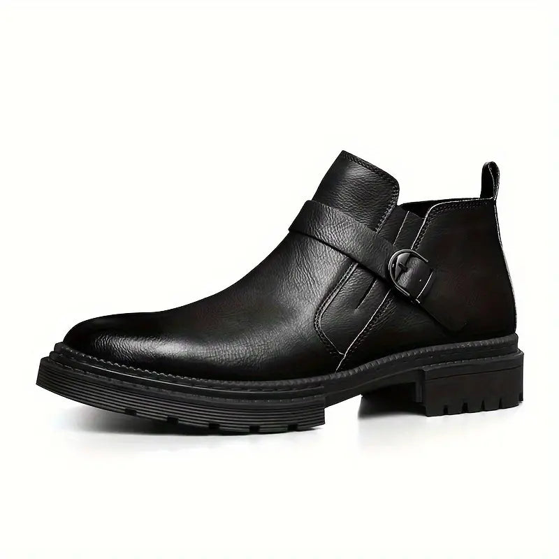 Fedde™ Bottes en Cuir Classiques pour Hommes avec Détail de Boucle